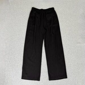 Zara Black Wide Leg Elastic Waist linen Pants